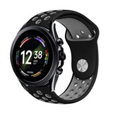 Strap-it® Fossil Gen 6 - 44mm sport band (zwart/grijs)