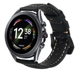 Strap-it® Fossil Gen 6 - 44mm leren band (zwart)