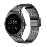 Strap-it® Fossil Gen 5e - 44mm roestvrij stalen band (zwart)