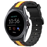 Strap-it® Fossil Gen 5e - 44mm Special Edition band (zwart/geel)