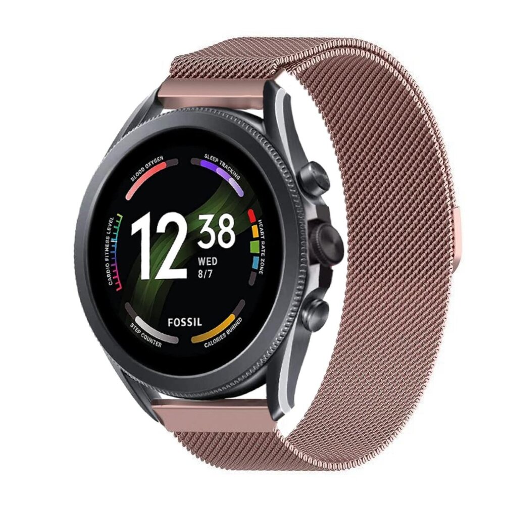 Strap-it® Strap-it Fossil Gen 6 - 44mm Milanese band (roze)
