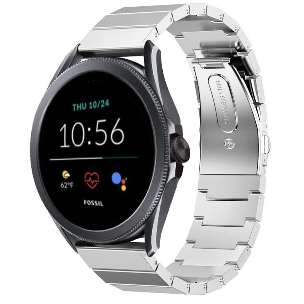 Strap-it® Strap-it Fossil Gen 5e - 44mm metalen bandje (zilver)