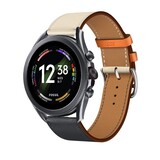 Strap-it® Fossil Gen 6 - 44mm leren band (wit/donkerblauw)