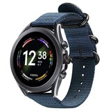 Strap-it® Fossil Gen 6 - 44mm nylon gesp band (blauw)