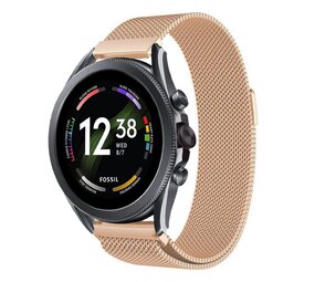 Strap-it® Fossil Gen 6 - 44mm Milanese band (rosé goud)