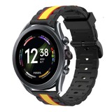 Strap-it® Fossil Gen 6 - 44mm Special Edition band (zwart/geel)