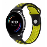 Strap-it® OnePlus Watch sport band (zwart/geel)