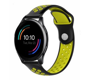 Strap-it® OnePlus Watch sport band (zwart/geel) Strap-it® OnePlus Watch sport band (zwart/geel)