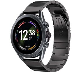 Strap-it® Fossil Gen 6 - 44mm metalen bandje (zwart)