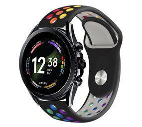 Strap-it® Fossil Gen 6 - 44mm sport band (zwart kleurrijk)