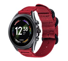 Strap-it® Fossil Gen 6 - 44mm nylon gesp band (rood)