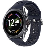 Strap-it® Fossil Gen 6 - 44mm siliconen bandje met gaatjes (donkerblauw)