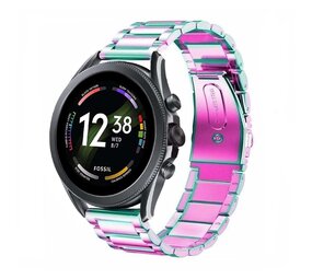 Strap-it® Fossil Gen 6 - 44mm stalen band (regenboog)