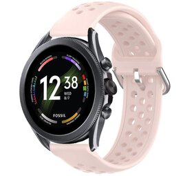 Strap-it® Fossil Gen 6 - 44mm siliconen bandje met gaatjes (roze)