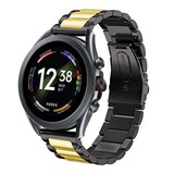 Strap-it® Fossil Gen 6 - 44mm stalen band (zwart/goud)