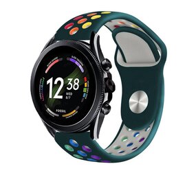 Strap-it® Fossil Gen 6 - 44mm sport band (dennengroen kleurrijk)