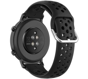 Strap-it® Fossil Gen 6 - 44mm siliconen bandje met gaatjes (zwart)
