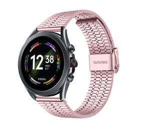 Strap-it® Fossil Gen 6 - 44mm roestvrij stalen band (rosé pink)