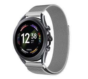 Strap-it® Fossil Gen 6 - 44mm Milanese band (zilver)