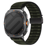 Strap-it® Samsung Galaxy Watch Ultra Wave nylon band met P-buckle (groen)