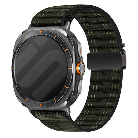 Strap-it® Strap-it Samsung Galaxy Watch Ultra Wave nylon band met P-buckle (groen)