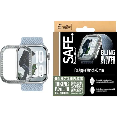PanzerGlass PanzerGlass Apple Watch Ultra SAFE Bling Bumper (zilver) PanzerGlass PanzerGlass Apple Watch Ultra SAFE Bling Bumper (zilver)