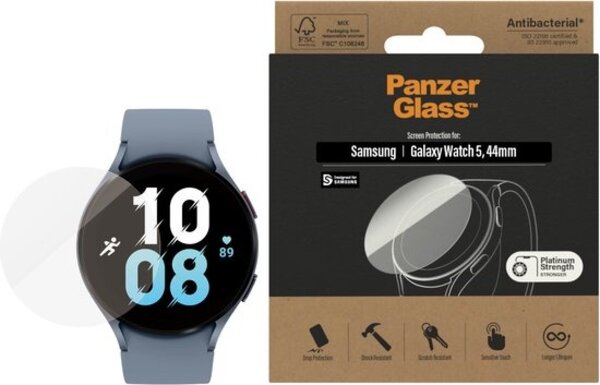 PanzerGlass PanzerGlass Samsung Galaxy Watch 5 44mm Antibacteriële Screenprotector PanzerGlass PanzerGlass Samsung Galaxy Watch 5 44mm Antibacteriële Screenprotector