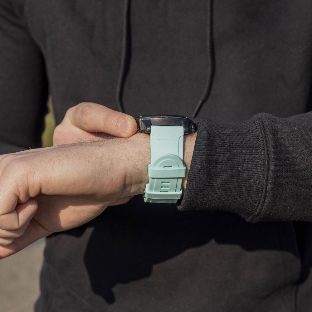 Strap-it® Strap-it Garmin Fenix 5x / 6x glossy silicone band (aqua) Strap-it® Strap-it Garmin Fenix 5x / 6x glossy silicone band (aqua)