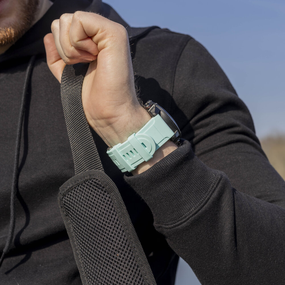 Strap-it® Strap-it Garmin Fenix 5x / 6x glossy silicone band (aqua) Strap-it® Strap-it Garmin Fenix 5x / 6x glossy silicone band (aqua)