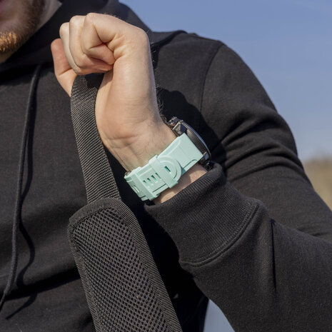 Strap-it® Strap-it Garmin Fenix 5x / 6x glossy silicone band (aqua) Strap-it® Strap-it Garmin Fenix 5x / 6x glossy silicone band (aqua)