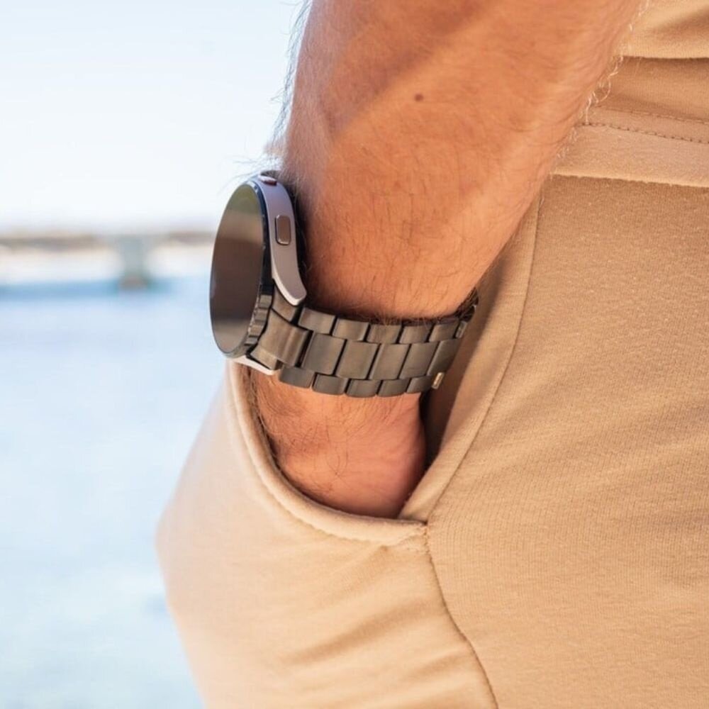 Strap-it® Strap-it Polar Pacer titanium bandje (zwart)