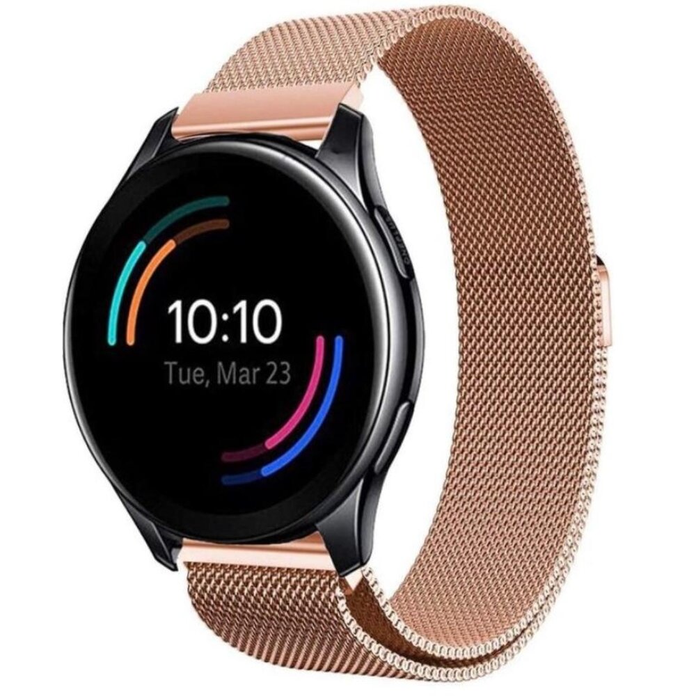 Strap-it® Strap-it OnePlus Watch Milanese band (rosé goud)