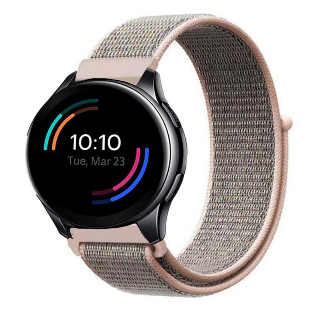 Strap-it® Strap-it OnePlus Watch nylon bandje (pink sand)