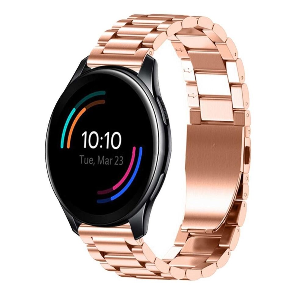 Strap-it® Strap-it OnePlus Watch stalen band (rosé goud)
