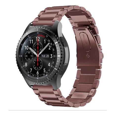 Strap-it® Strap-it Samsung Galaxy Watch 46mm stalen band (brons-goud)
