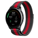 Strap-it® OnePlus Watch Milanese band (zwart/rood)