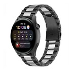 Strap-it® Strap-it Huawei Watch 3 (Pro) stalen band (zwart/zilver)
