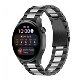 Strap-it® Huawei Watch 3 (Pro) stalen band (zwart/zilver)
