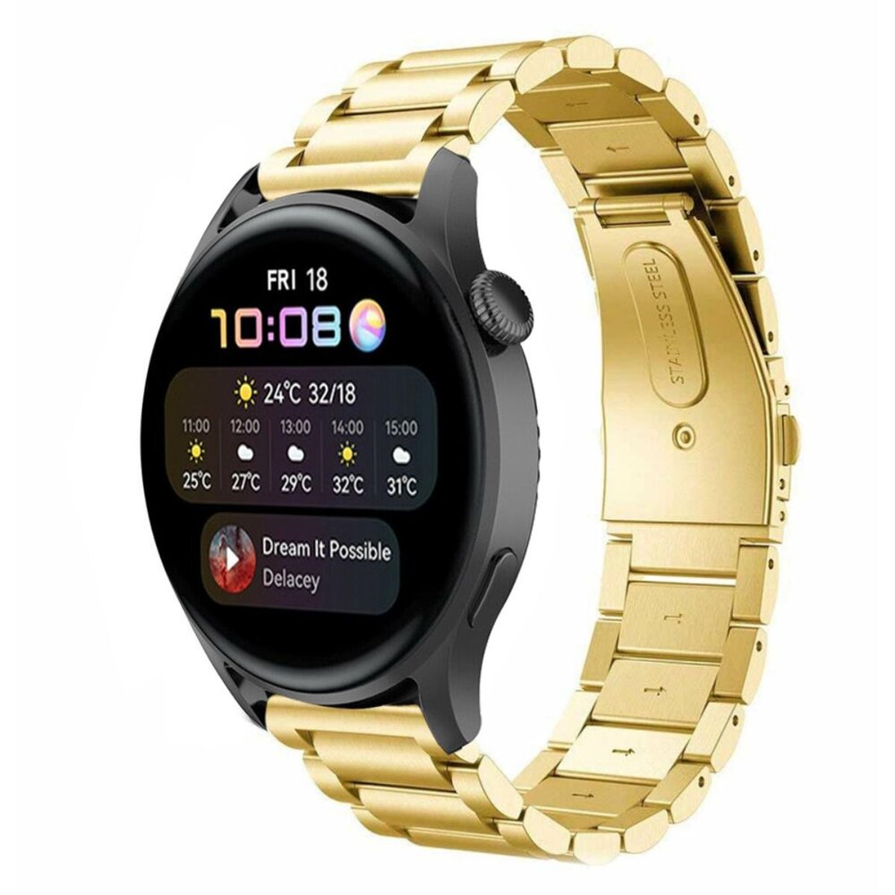 Strap-it® Strap-it Huawei Watch 3 (Pro) stalen band (goud) Strap-it® Strap-it Huawei Watch 3 (Pro) stalen band (goud)