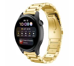 Strap-it® Huawei Watch 3 (Pro) stalen band (goud) Strap-it® Huawei Watch 3 (Pro) stalen band (goud)