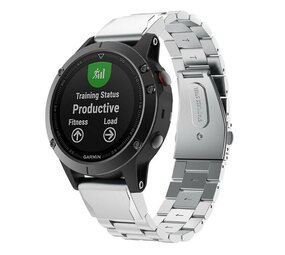 Strap-it® Garmin Tactix 8 - 47mm stalen band (zilver)