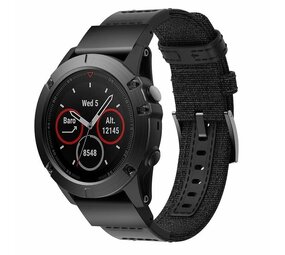 Strap-it® Garmin Tactix 8 - 47mm nylon hybrid bandje (zwart)