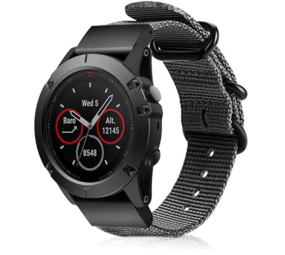 Strap-it® Garmin Tactix 8 - 47mm nylon gesp band (grijs)