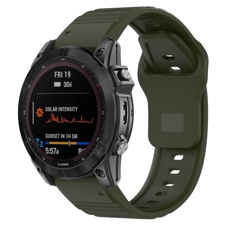 Strap-it® Strap-it Garmin Tactix 8 - 47mm outdoor siliconen band (legergroen)