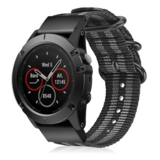 Strap-it® Garmin Tactix 8 - 51mm nylon gesp band (zwart/grijs)