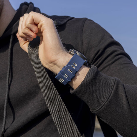 Strap-it® Strap-it Garmin Tactix 7 sport gesp band (blauw/grijs)