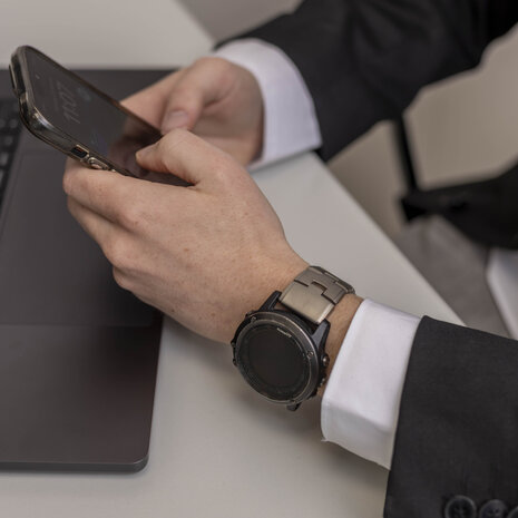 Strap-it® Strap-it Garmin Tactix 8 - 51mm titanium bandje (titanium)