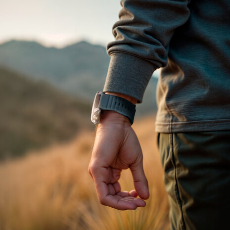 Strap-it® Strap-it Garmin Fenix 7x outdoor siliconen band (grijsblauw)