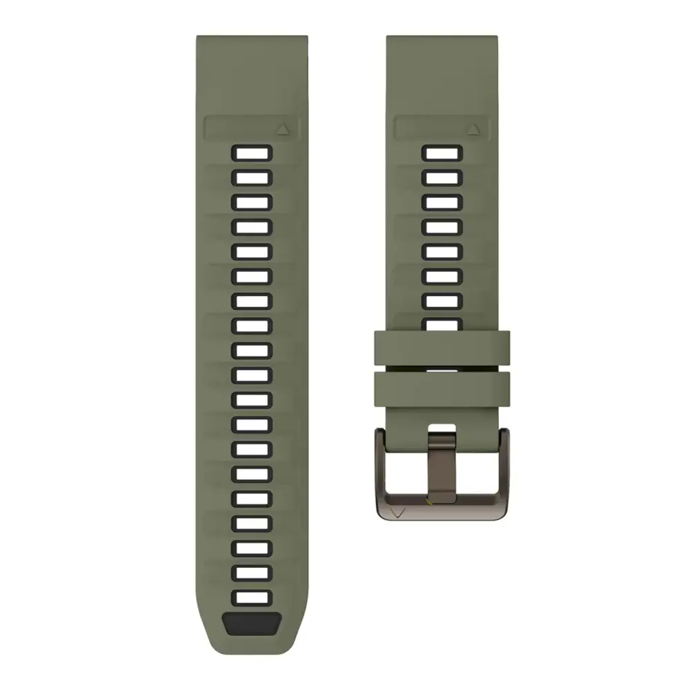 Strap-it® Strap-it Garmin Instinct 3 - 50mm sport gesp band (olijfgroen/zwart)