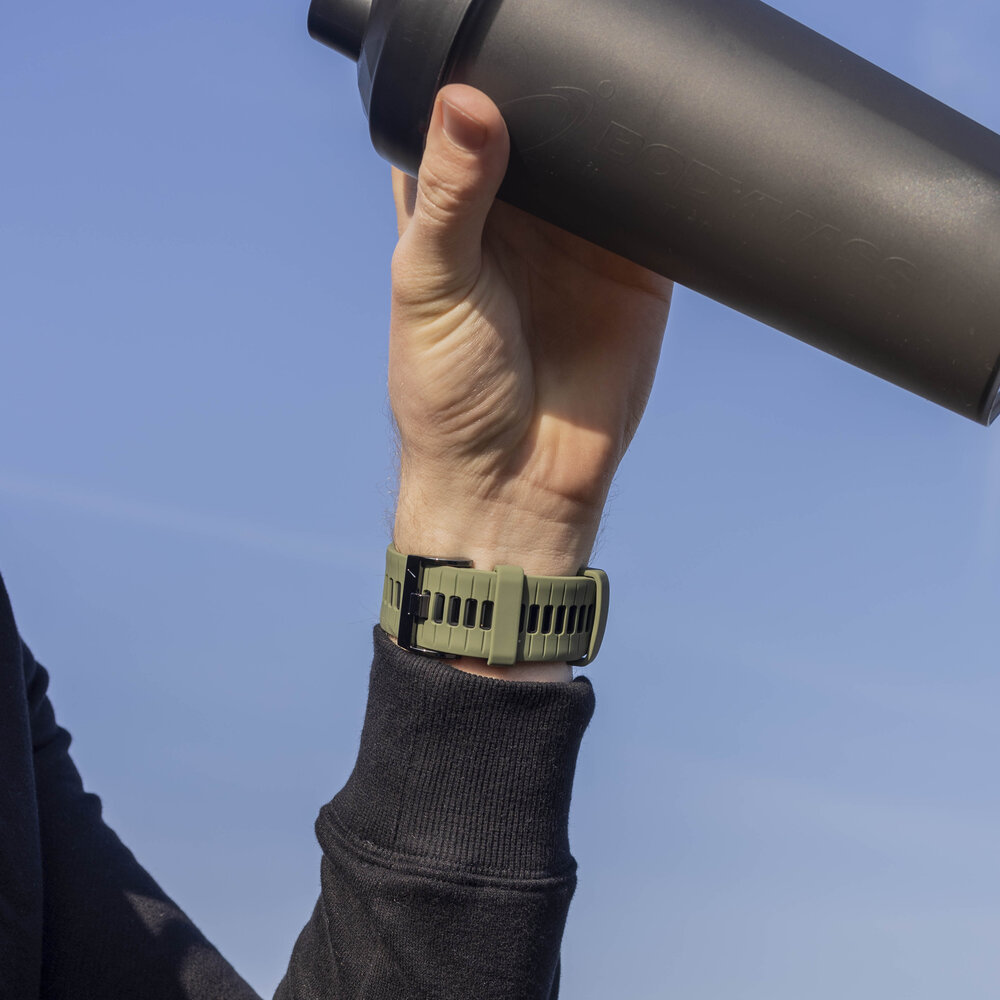 Strap-it® Strap-it Garmin Tactix 7 sport gesp band (olijfgroen/zwart)